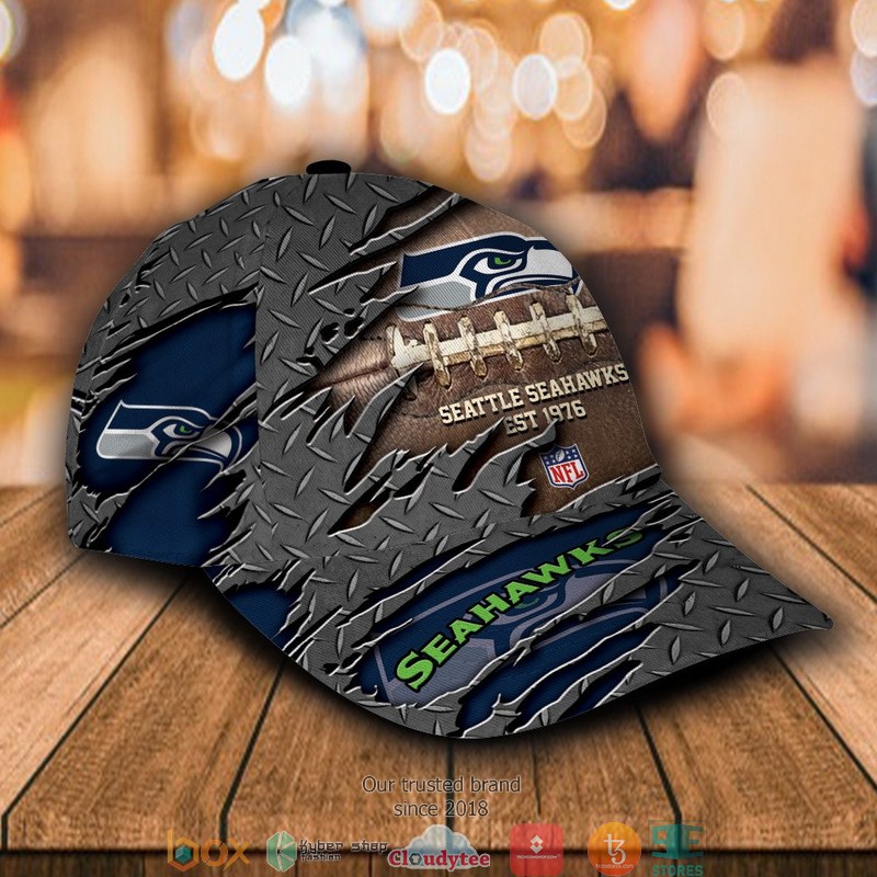 Seattle_Seahawks_Luxury_NFL_Grey_Custom_Name_Cap_1