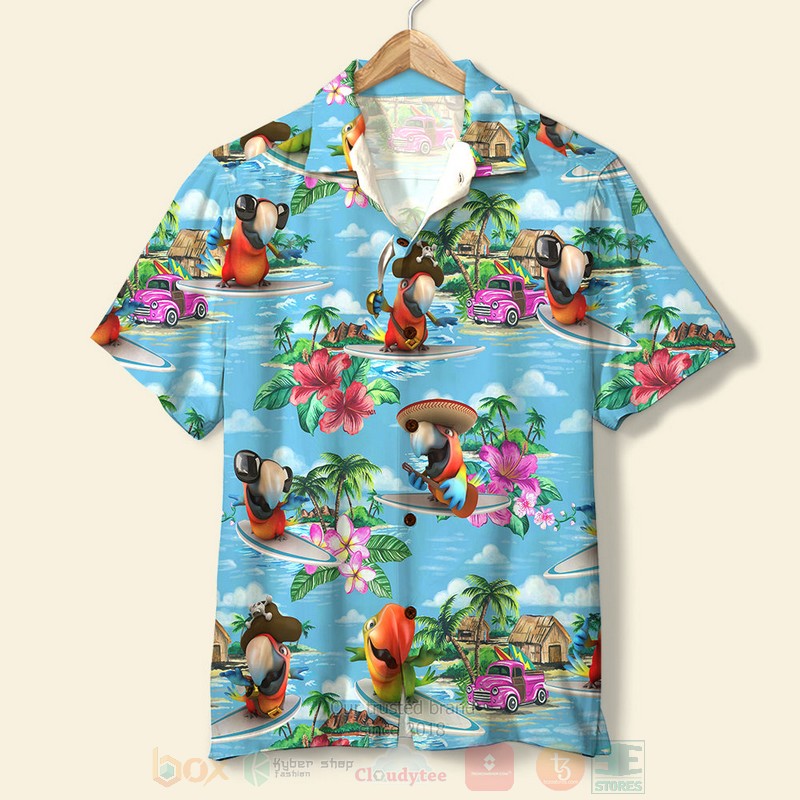 Surfing_Parrot_Tropical_Island_Scenes_Hawaiian_Shirt