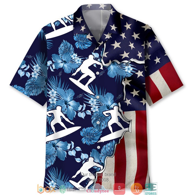 Surfing_Tropical_Us_Flag_Hawaiian_Shirt