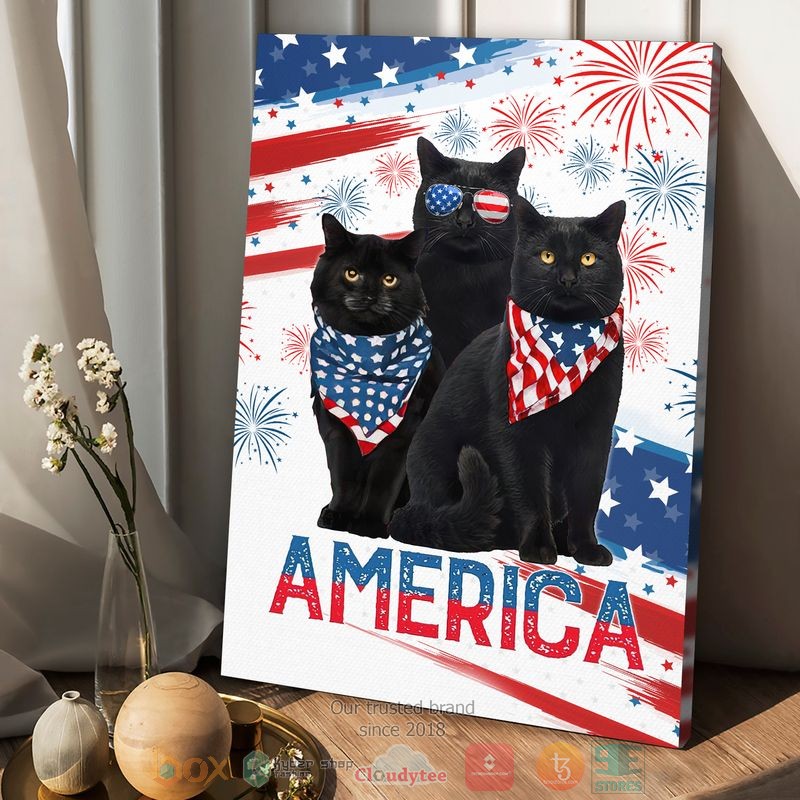 Three_Black_Cat_America_Independence_Day_Canvas_1
