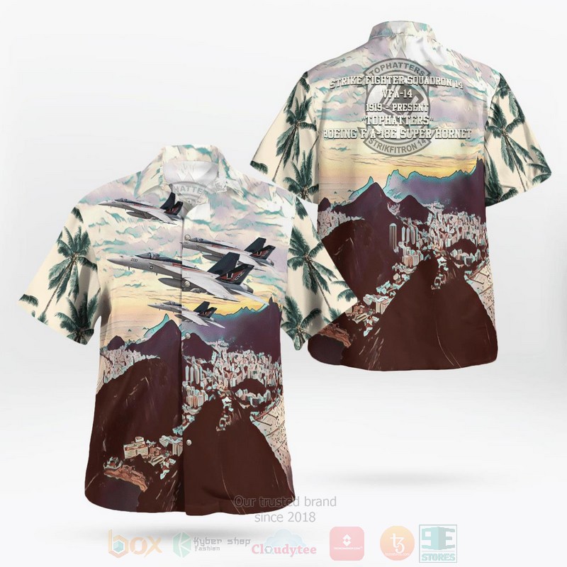 US_Navy_F-A-18E_Super_Hornet_of_VFA-14_Tophatters_Hawaiian_Shirt