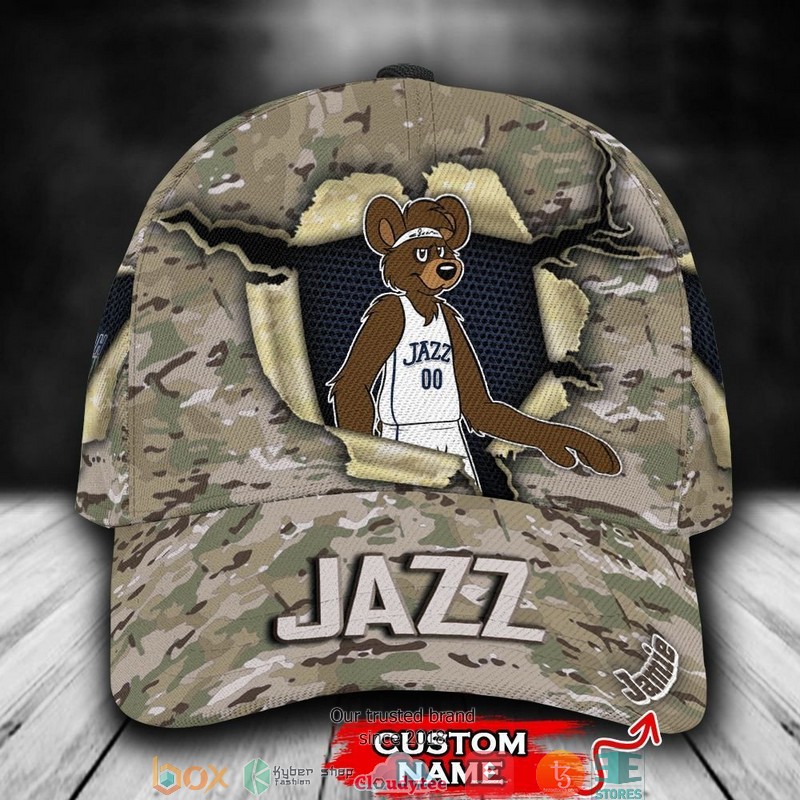 Utah_Jazz_Camo_Mascot_NBA_Custom_Name_Cap