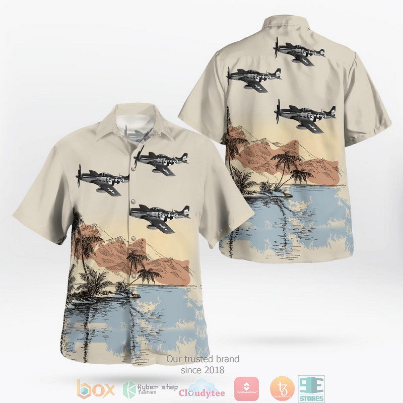 WWII_North_American_P-51_Mustang_Military_Aircraft_Summer_Beach_Hawaiian_Shirt