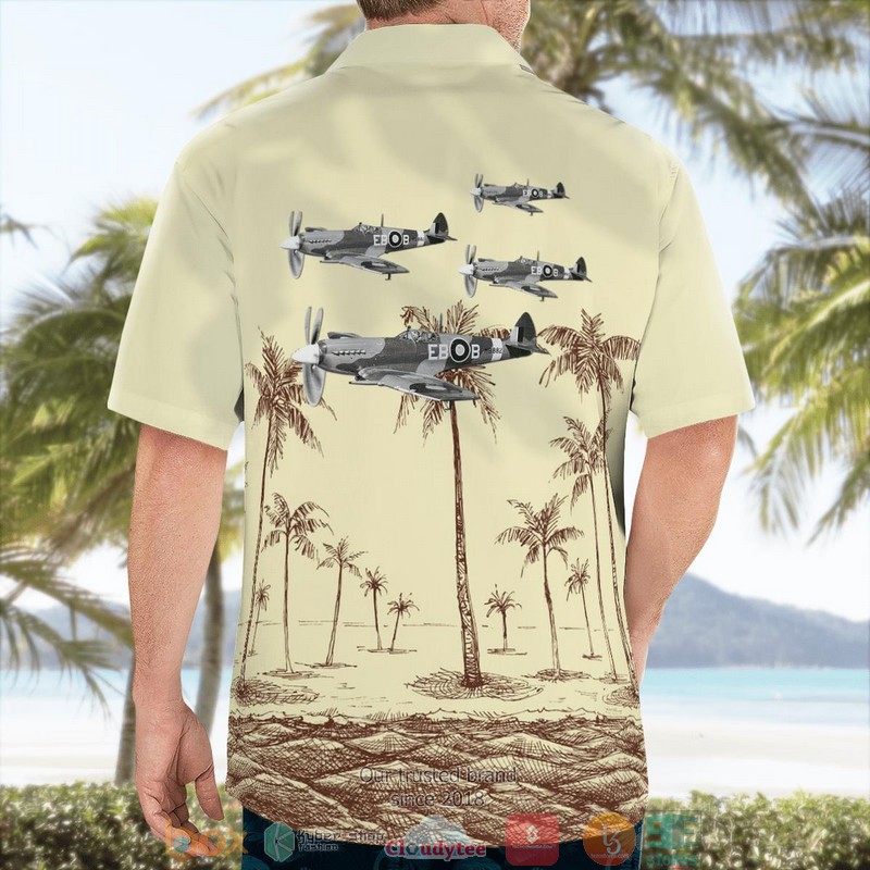 WWII_Supermarine_Spitfire_LF_Mk_XIIs_Of_41_Squadron_Military_Plane_Aircraft_Palm_Tree_Beach_Hawaiian_Shirt_1
