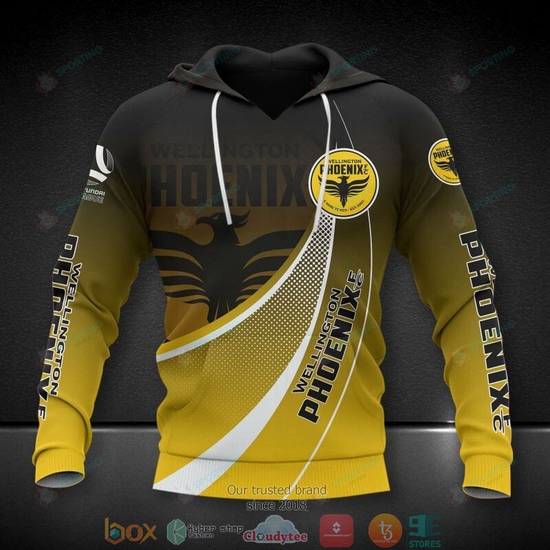 Wellington_Phoenix_FC_black_yellow_3D_Hoodie_Shirt
