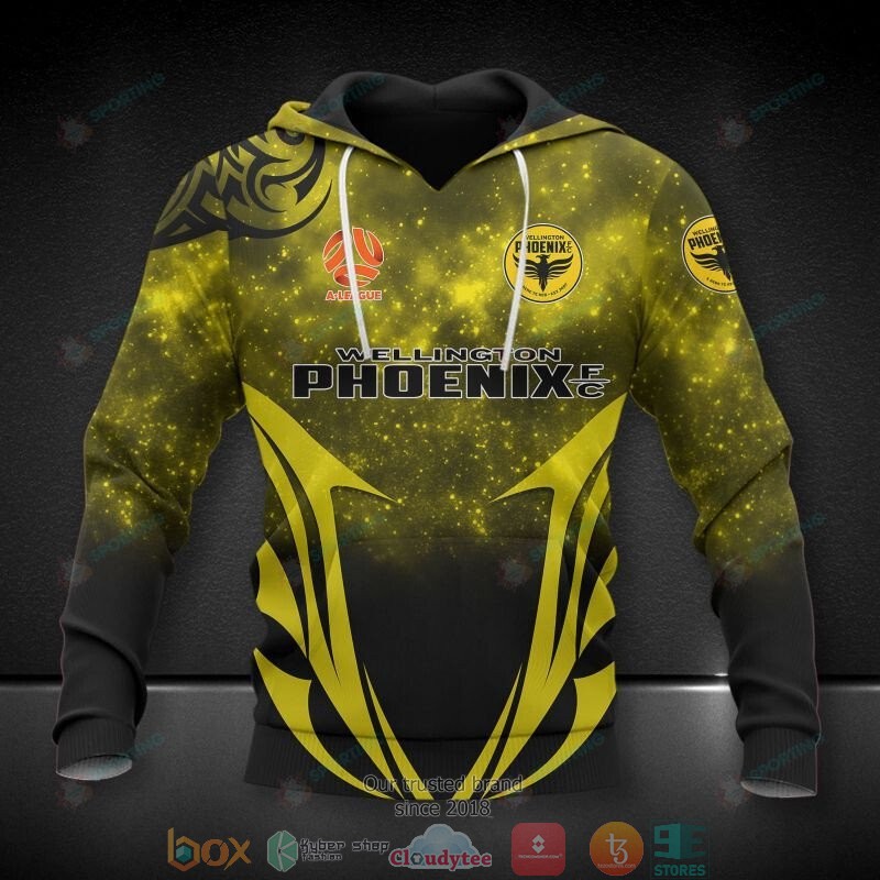 Wellington_Phoenix_FC_yellow_3D_Hoodie_Shirt