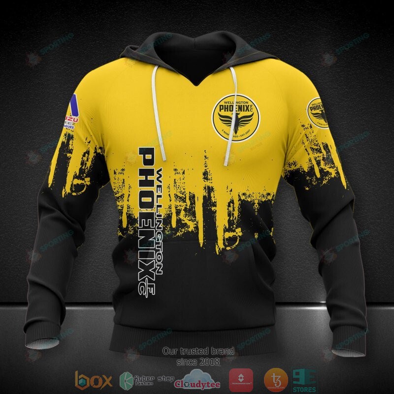 Wellington_Phoenix_FC_yellow_black_3D_Shirt_Hoodie