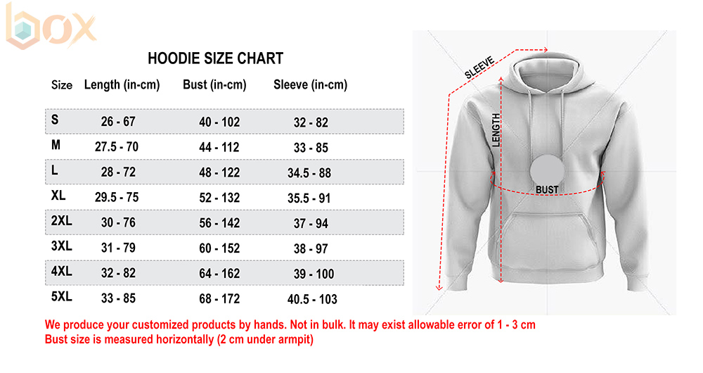 Hoodie Size Chart: