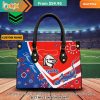 Newcastle Knights Indigenous Pattern Leather Handbag Lovely smile