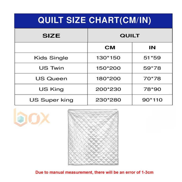 Quilt Size Chart: