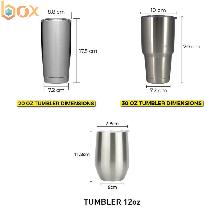 Tumbler Size Chart: