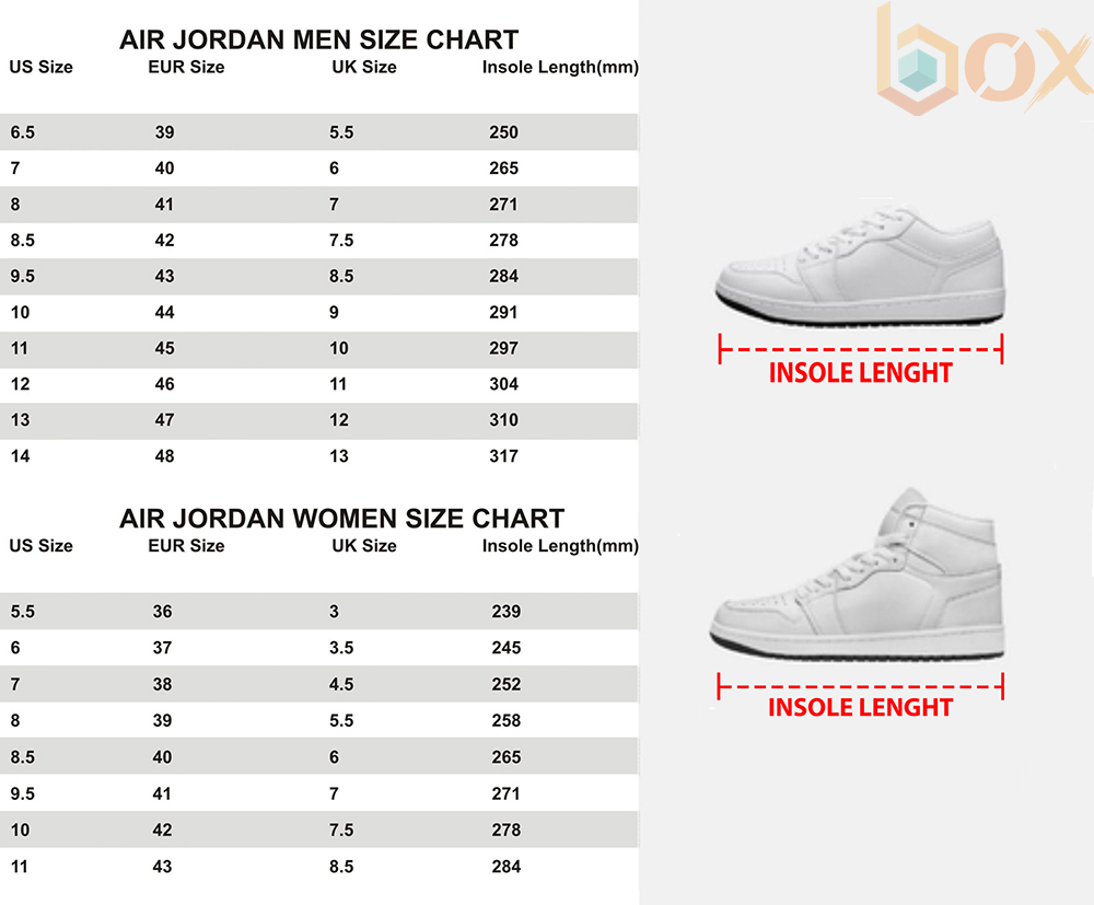 Air Jordan 1 Size Chart: