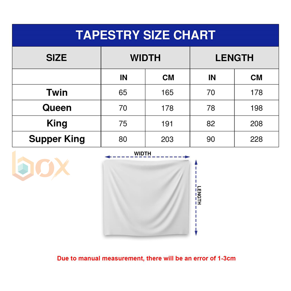 Tapestry Size Chart: