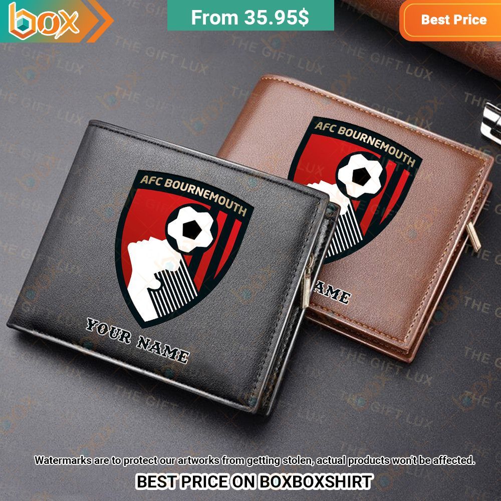 AFC Bournemouth Personalized Leather Wallet Wow, cute pie