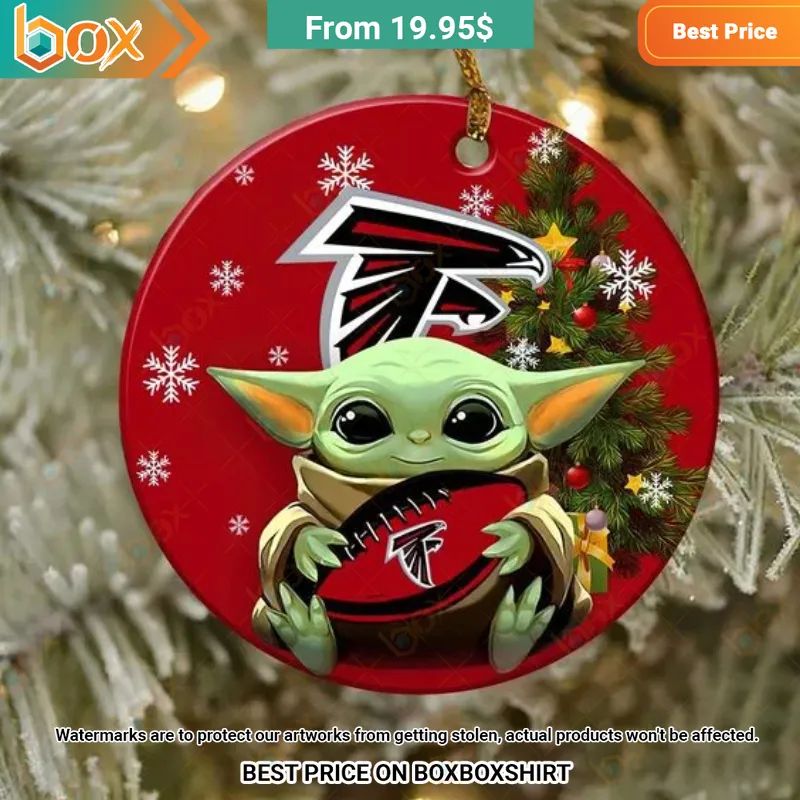 Atlanta Falcons Baby Yoda, Grinch Christmas Ornament Damn good