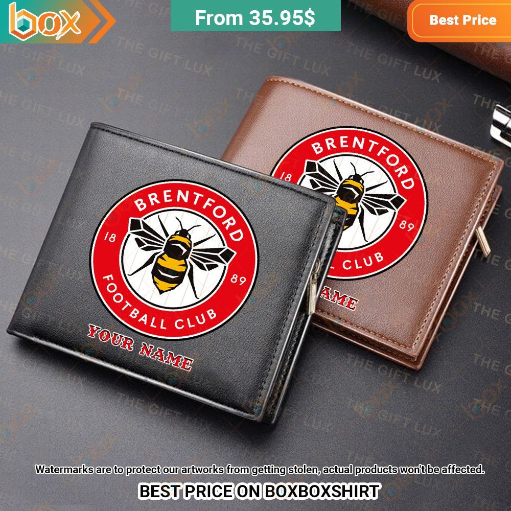 Brentford FC Personalized Leather Wallet Rocking picture
