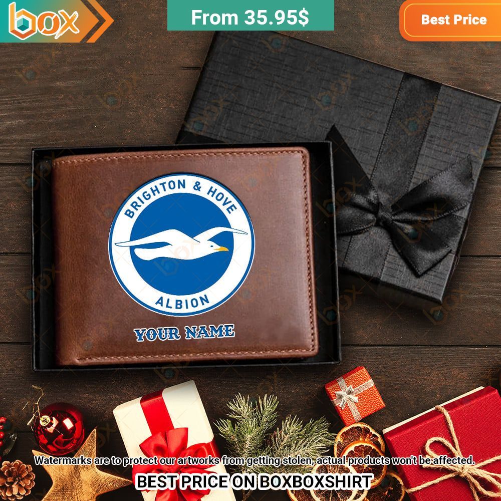 Brighton & Hove Albion Personalized Leather Wallet Loving click