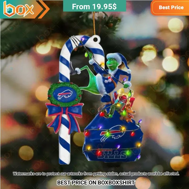 Buffalo Bills Baby Yoda, Grinch Christmas Ornament Stand easy bro