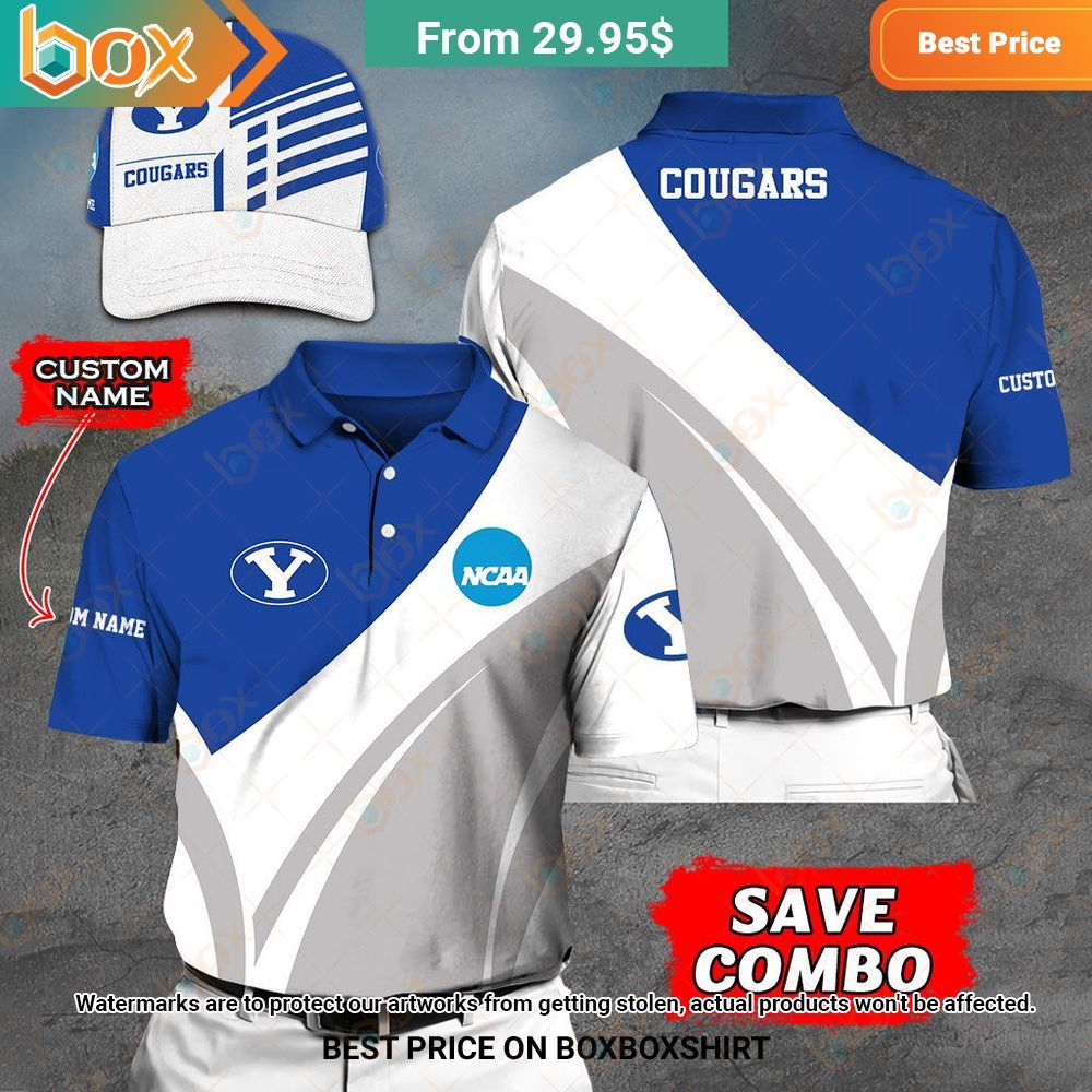 Byu Cougars Custom Polo Shirt, Cap Beauty is power; a smile is its sword.