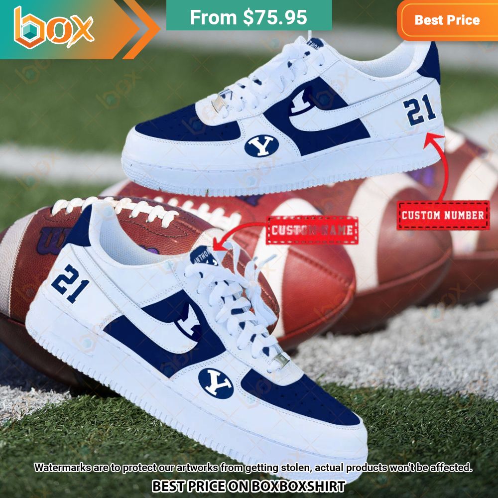 BYU Cougars NCAA Custom Nike Air Force 1 Shoes Natural and awesome