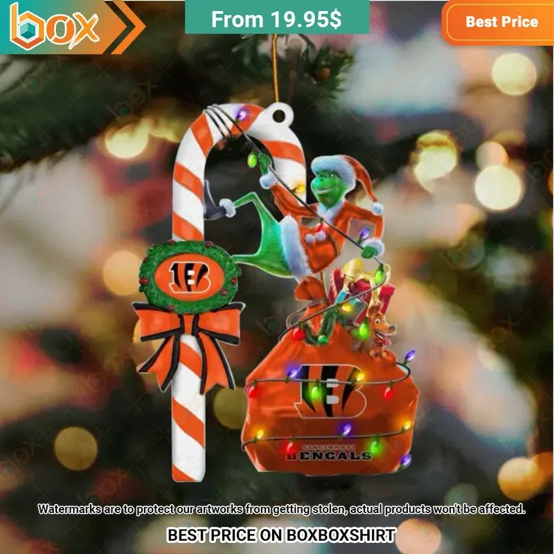 Cincinnati Bengals Baby Yoda, Grinch Christmas Ornament I like your hairstyle