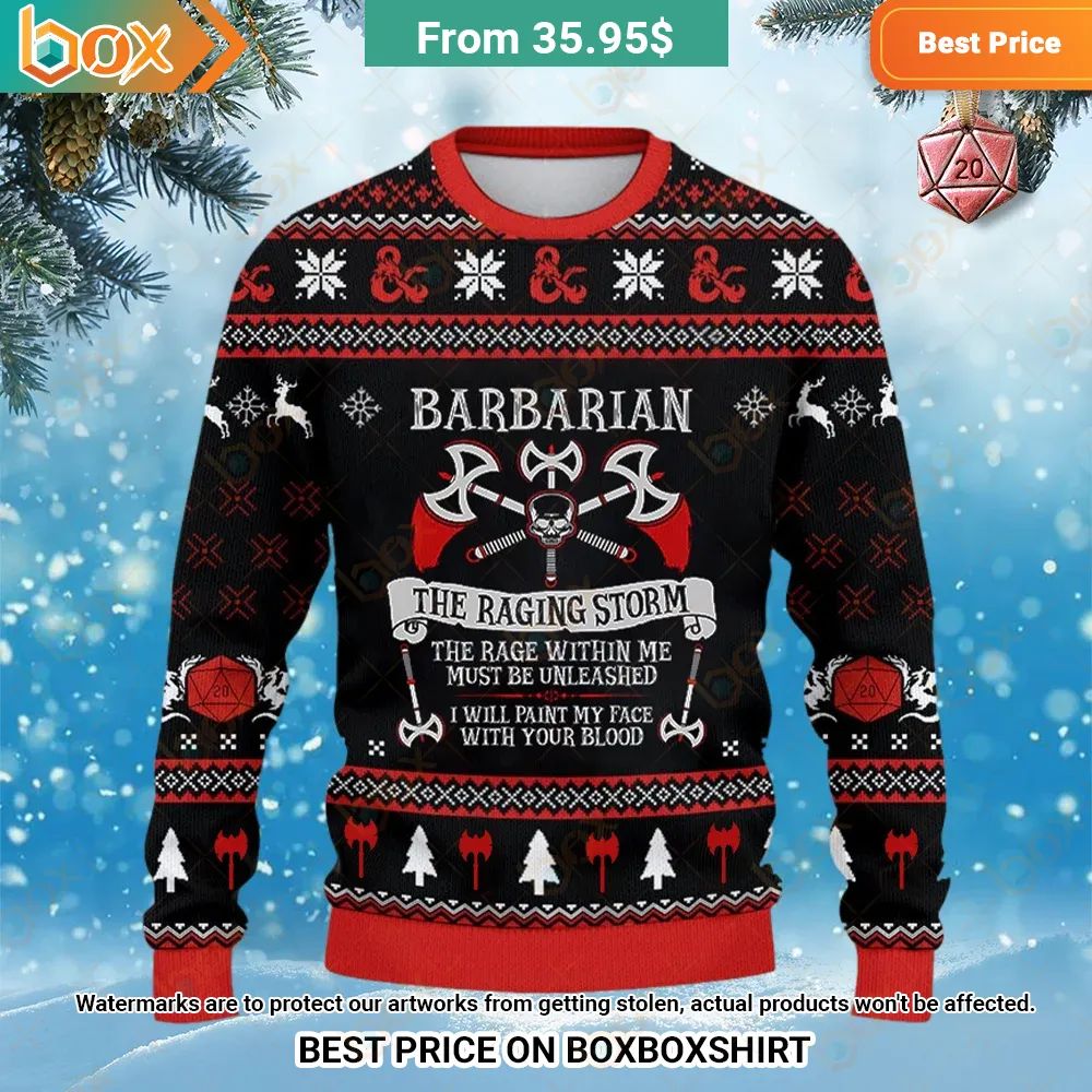 DnD Barbarian the Raging Storm Sweatshirt Natural and awesome