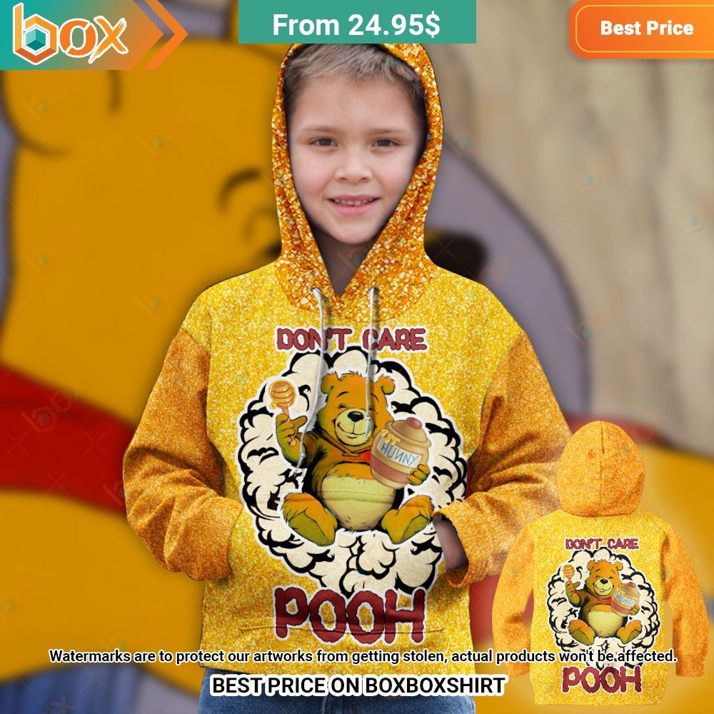Don't Care Winnie the Pooh Bear Hoodie Cuteness overloaded