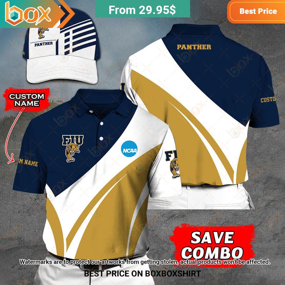 FIU Golden Panthers Custom Polo Shirt, Cap Natural and awesome