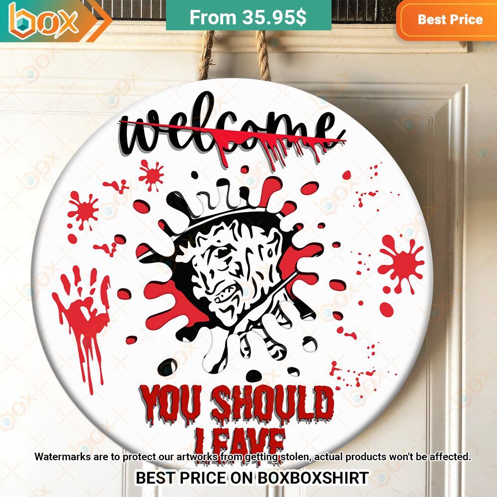freddy krueger welcome you should leave round wood sign 1 699.jpg