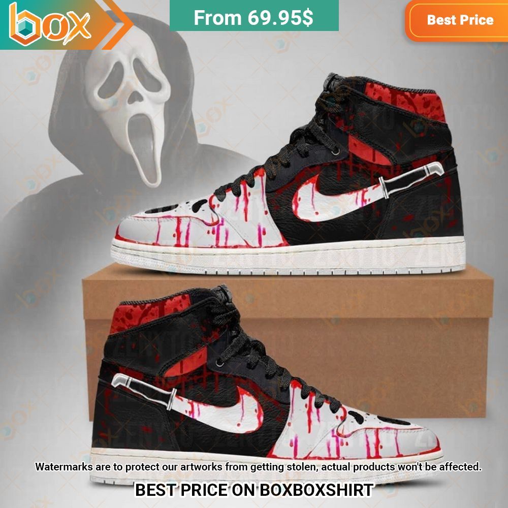 Ghostface Scream Air Jordan 1 Your face is glowing like a red rose