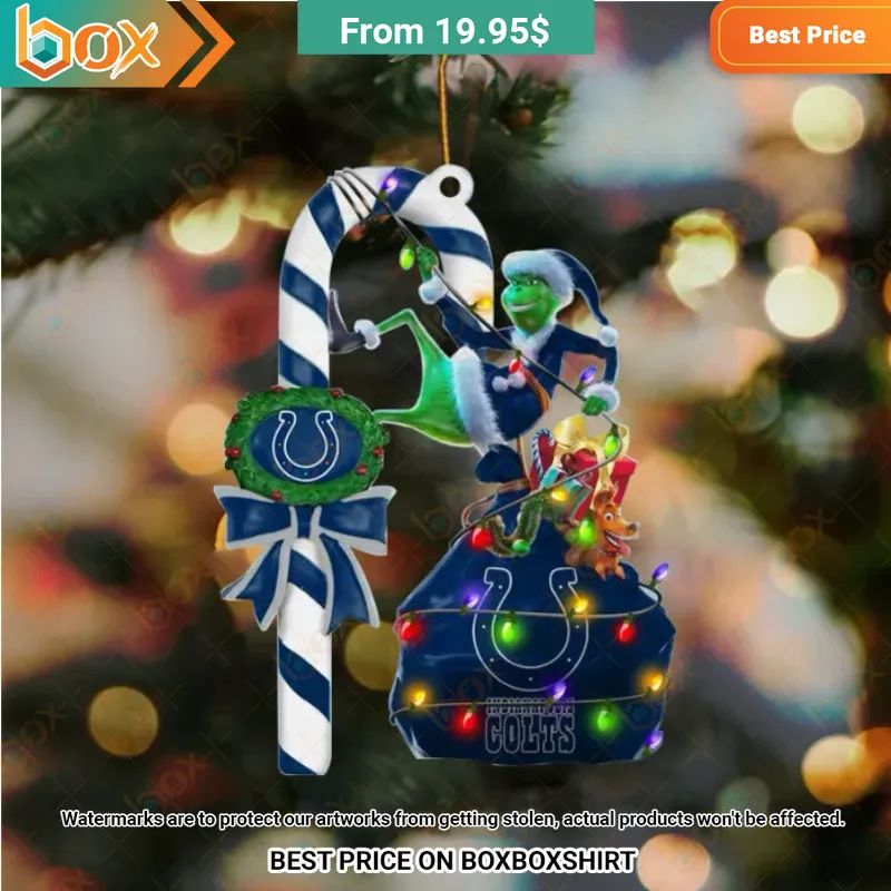 Indianapolis Colts Baby Yoda, Grinch Christmas Ornament You look too weak