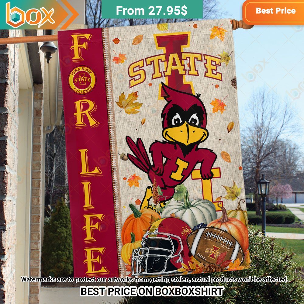 Iowa State Cyclones Fall Leaves Football Season Flag Out of the world