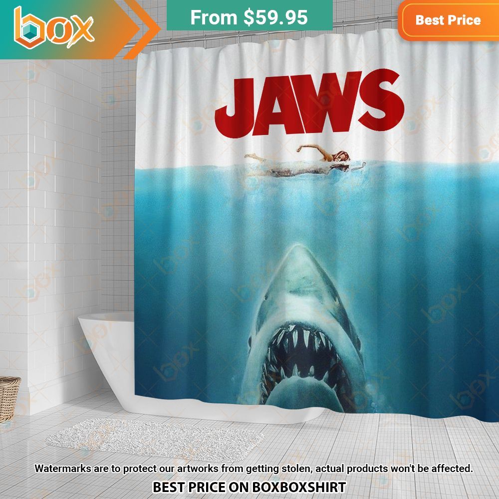 Jaws Shark Shower Curtain Your face has eclipsed the beauty of a full moon