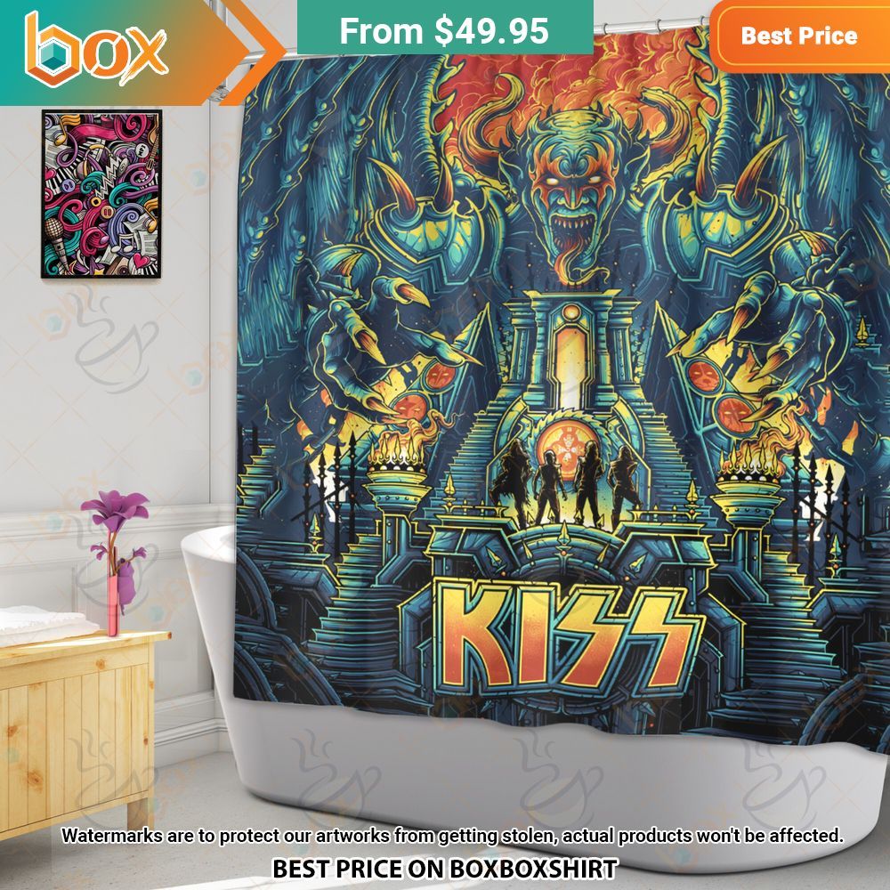 Kiss Foil Dan Mumford Window Curtain, Shower Curtain Ah! It is marvellous