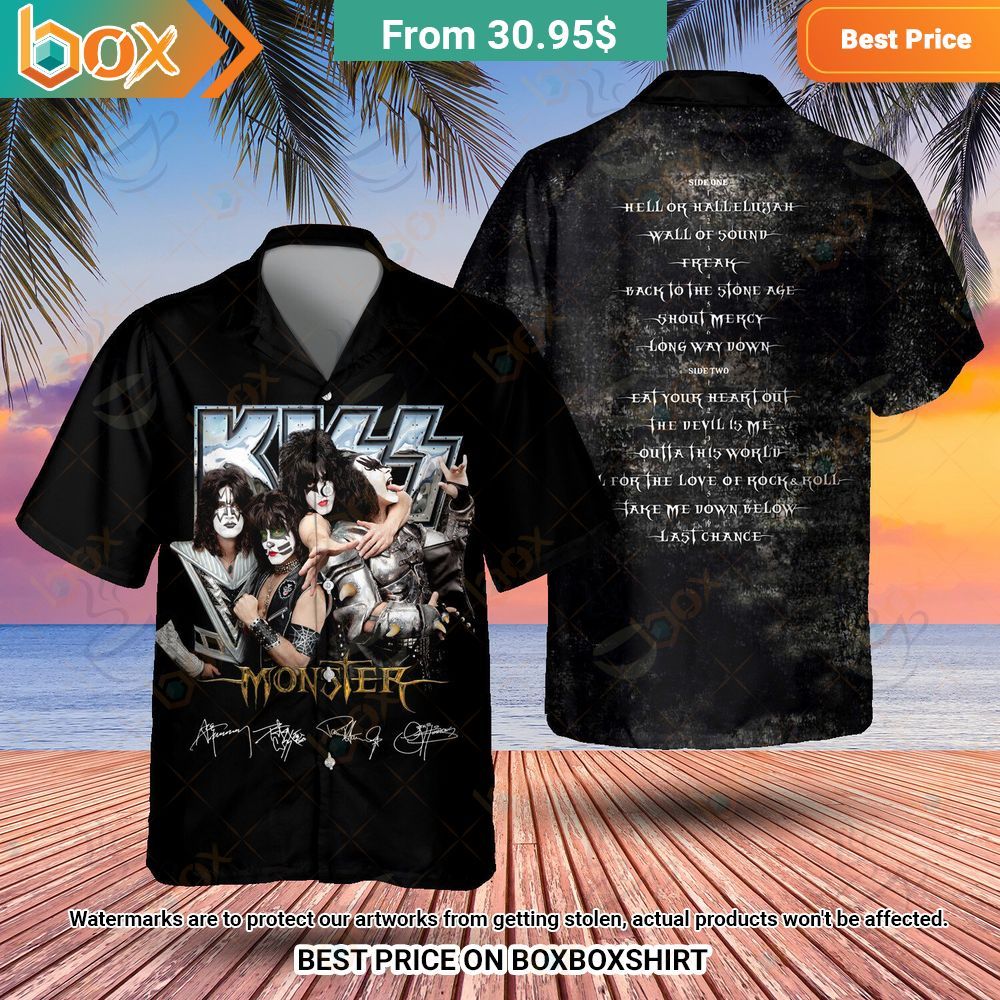 Kiss Monster Album Cover Hawaiian Shirt Studious look