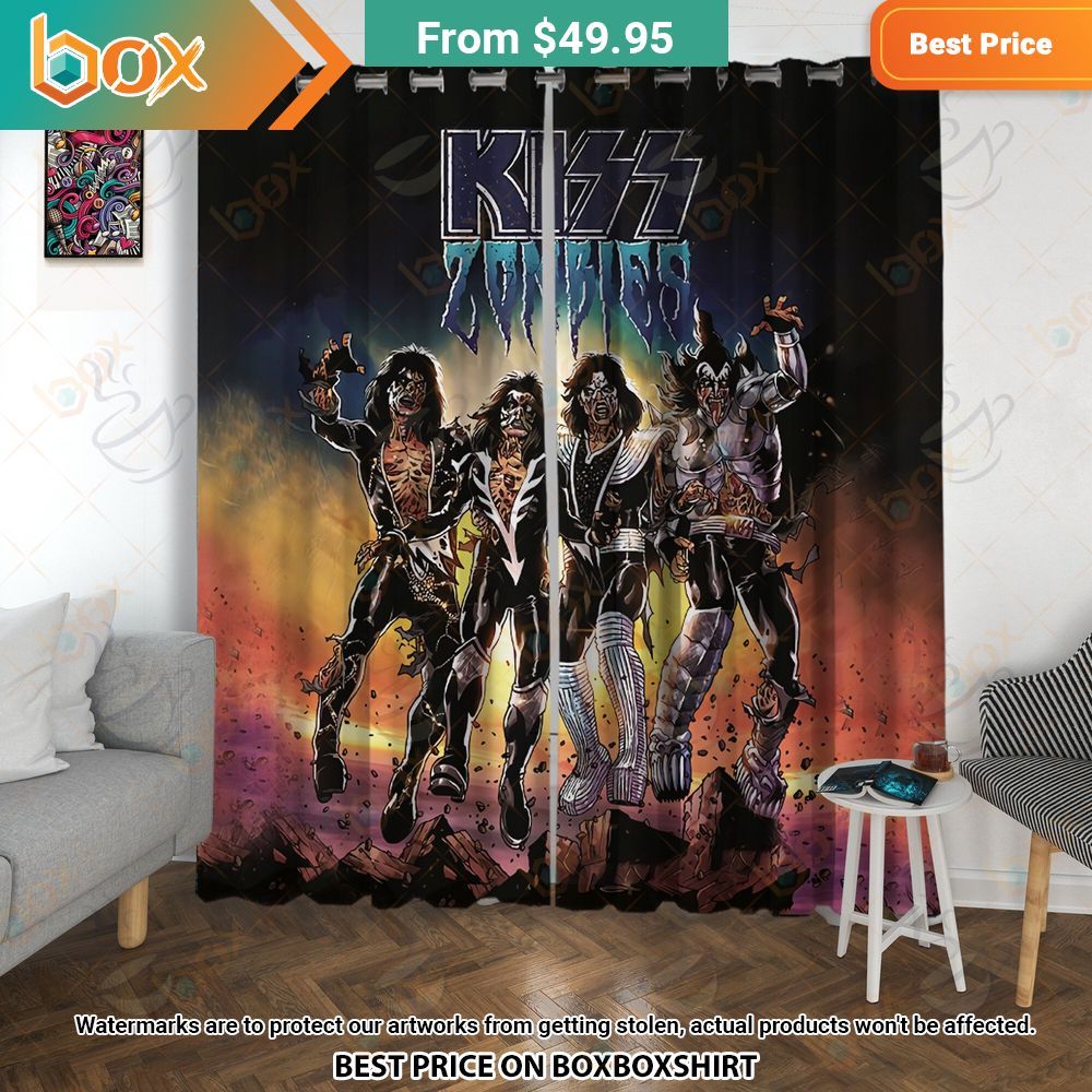 Kiss Zombies Album Cover Window Curtain, Shower Curtain Damn good