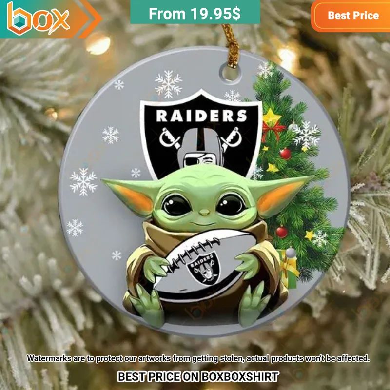 Las Vegas Raiders Baby Yoda, Grinch Christmas Ornament My friend and partner