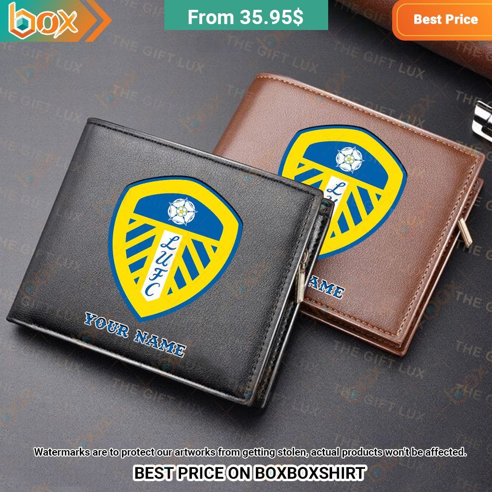 Leeds United F.C. Personalized Leather Wallet Cutting dash