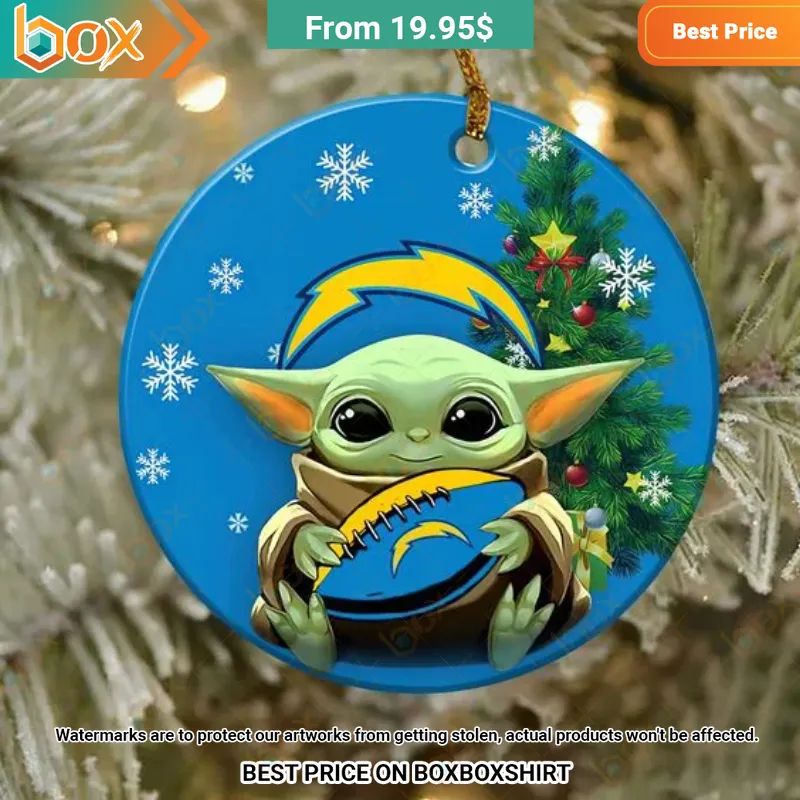Los Angeles Chargers Baby Yoda, Grinch Christmas Ornament Loving click