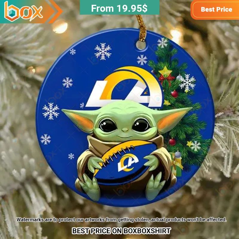 Los Angeles Rams Baby Yoda, Grinch Christmas Ornament Nice Pic
