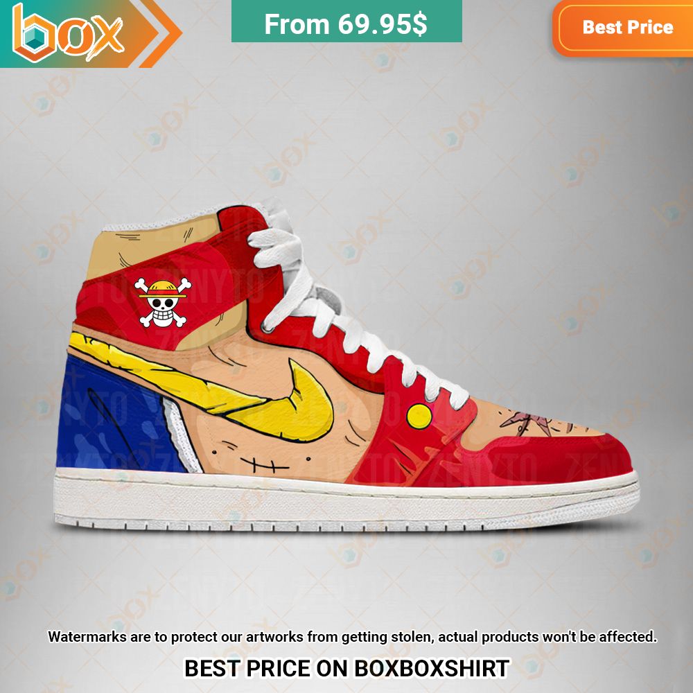 Luffy One Piece Anime Nike Air Jordan 1 Radiant and glowing Pic dear