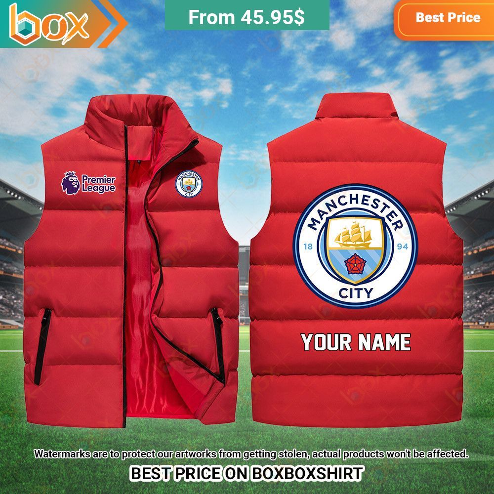 Manchester City Premier League Custom Sleeveless Puffer Down Jacket Heroine