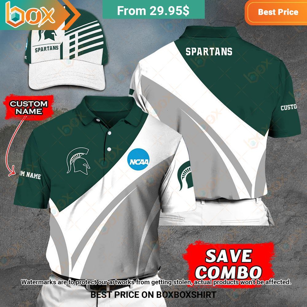 Michigan State Spartans Custom Polo Shirt, Cap Handsome as usual