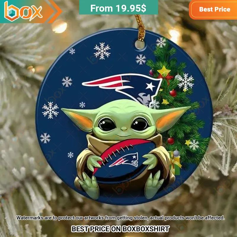 New England Patriots Baby Yoda, Grinch Christmas Ornament Long time
