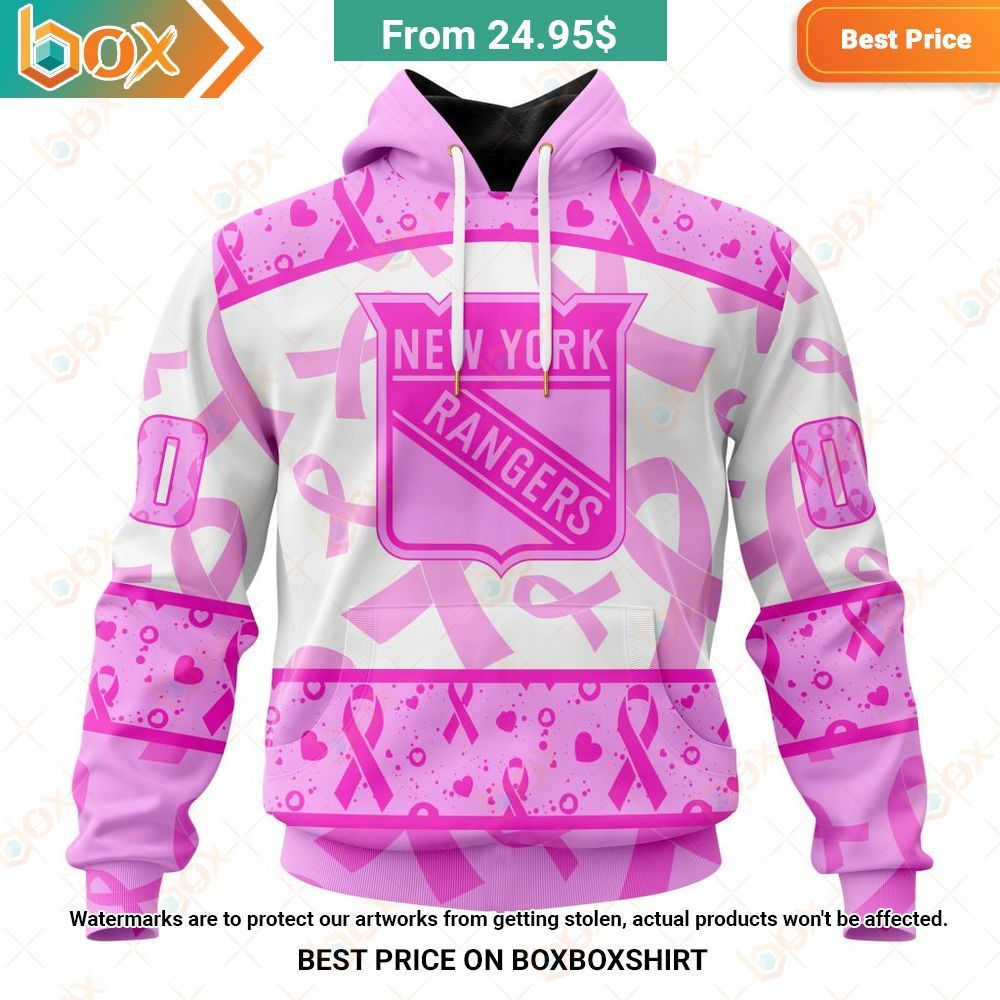 new york rangers pink october breast cancer awareness month custom shirt hoodie 1