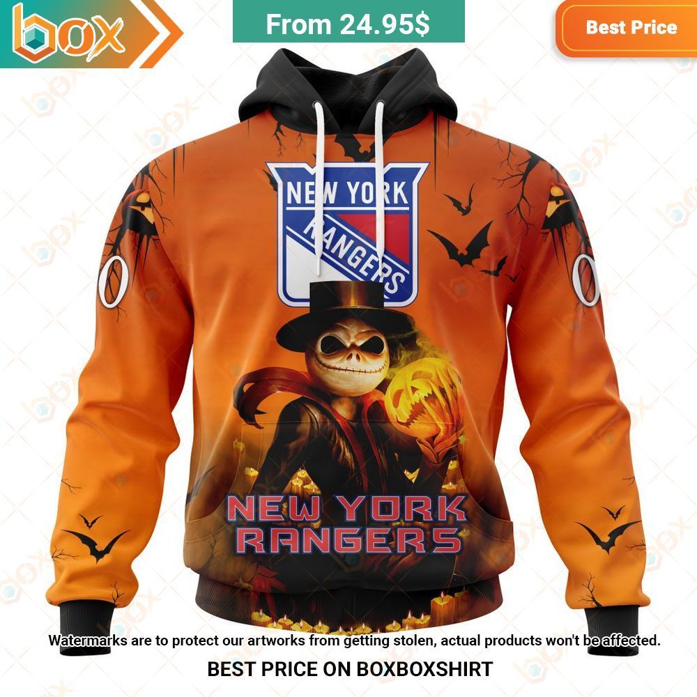 nhl new york rangers jack skellington halloween custom shirt 1