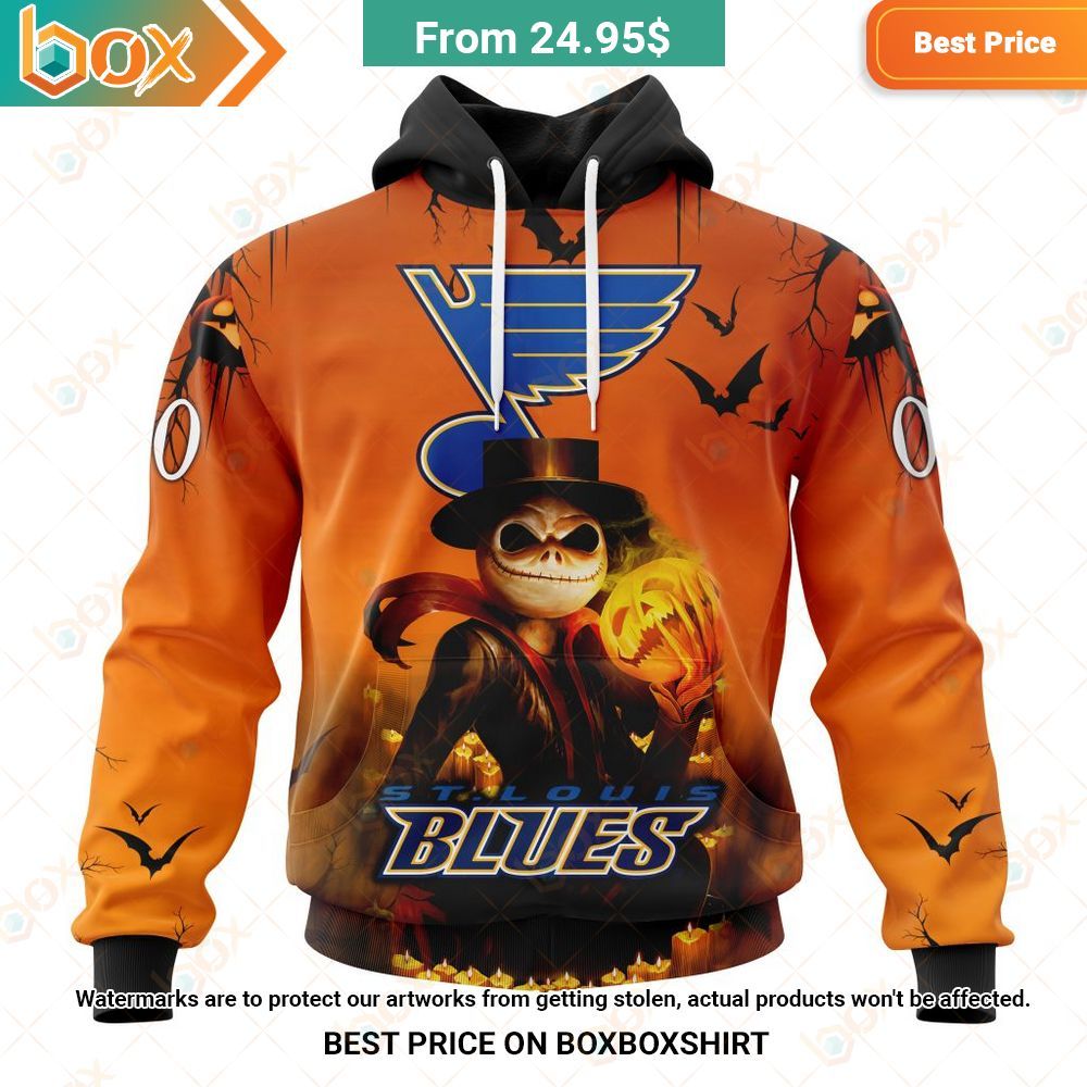 NHL St. Louis Blues Jack Skellington Halloween Custom Shirt Stand easy bro