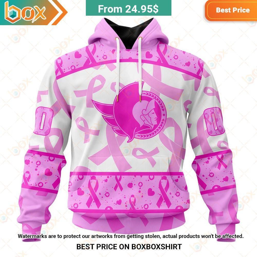 ottawa senators pink october breast cancer awareness month custom shirt hoodie 1