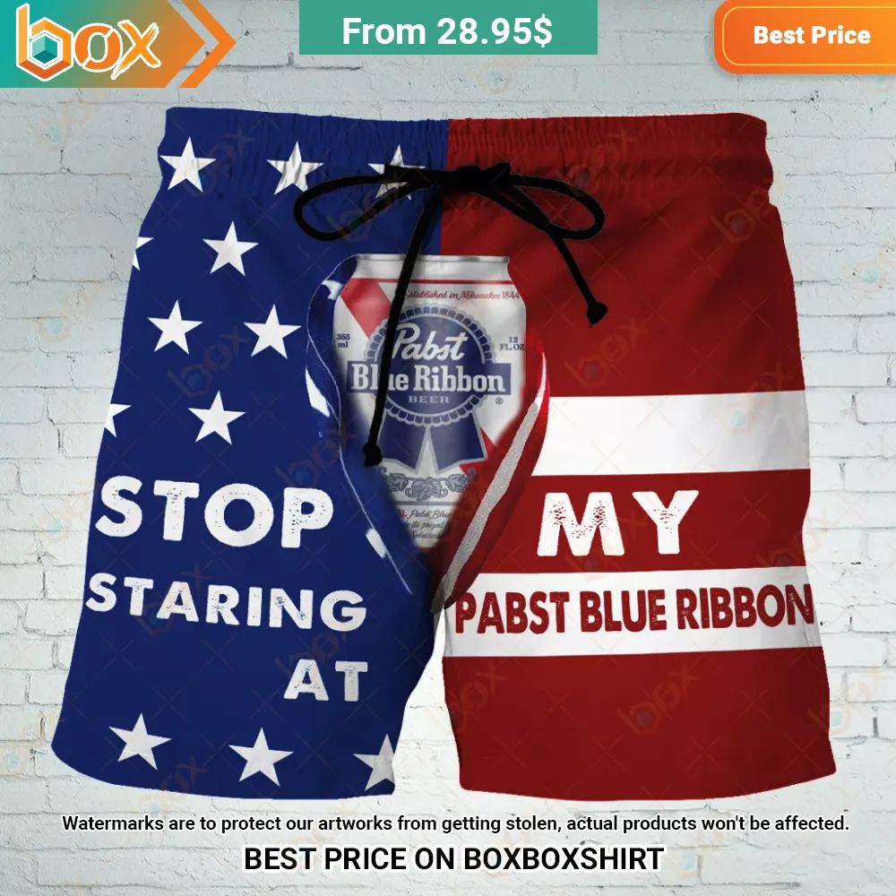 Pabst Blue Ribbon US Flag Short You always inspire by your look bro
