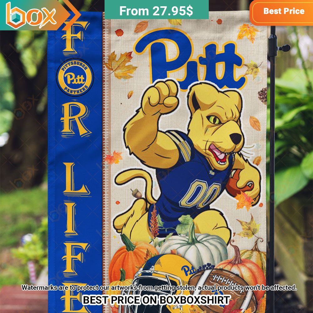 Pittsburgh Panthers Fall Leaves Football Season Flag You look cheerful dear